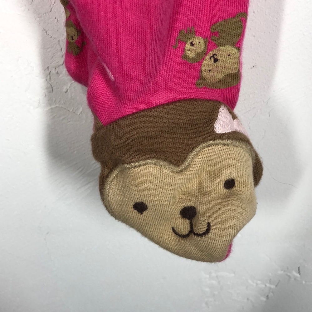 Carter’s pink monkey pajamas size 3-6 months - Picture 5 of 10